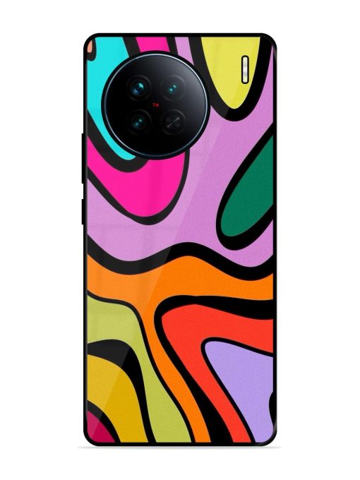 Groovy Swirls Glossy Soft Edge Case for Vivo X90 Chachhi