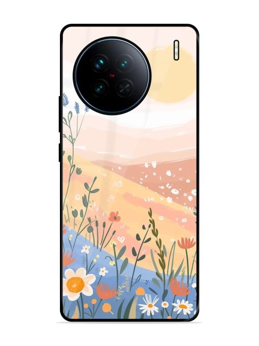 Golden Hour Blooms Glossy Soft Edge Case for Vivo X90 Chachhi