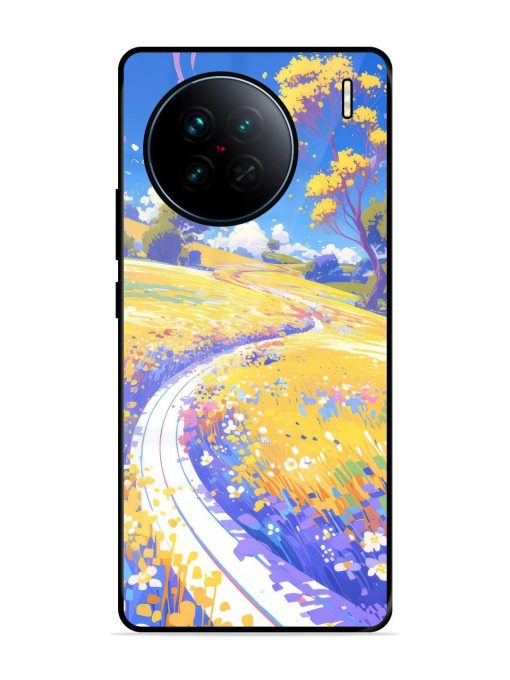 Vibrant Spring Meadow Glossy Soft Edge Case for Vivo X90