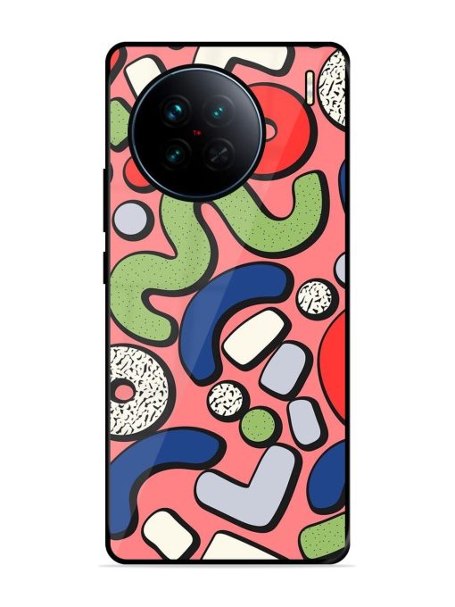 Groovy Geometric Shapes Glossy Soft Edge Case for Vivo X90 Chachhi