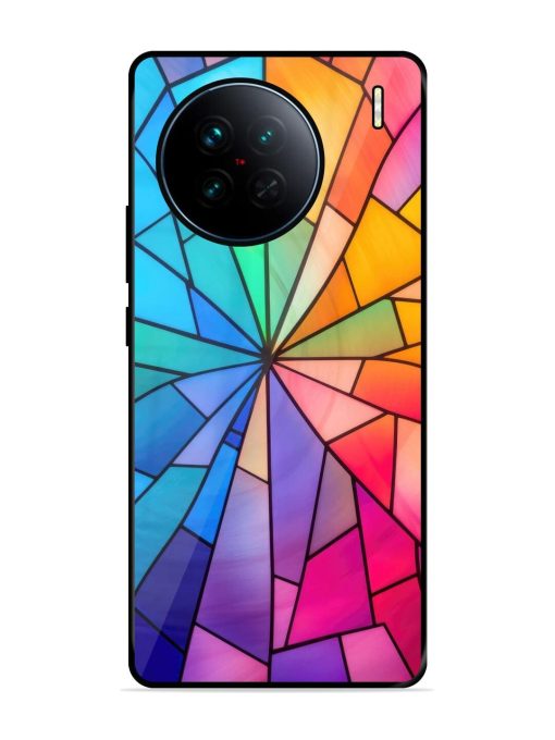 Stained Glass Kaleidoscope Of Colors Glossy Soft Edge Case for Vivo X90 Chachhi