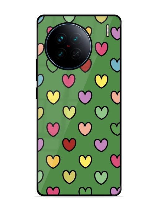 Rainbow Heart Parade Glossy Soft Edge Case for Vivo X90 Chachhi