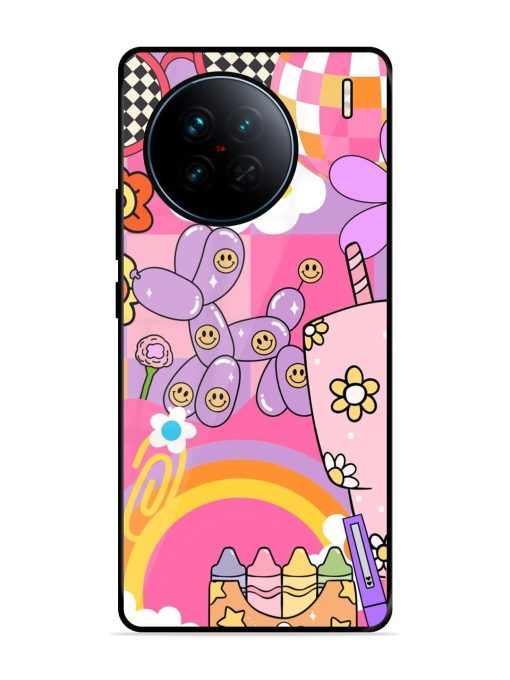 Whimsical Y2K Chaos Glossy Soft Edge Case for Vivo X90
