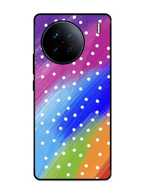 Rainbow Polka Dot Dream Glossy Soft Edge Case for Vivo X90 Chachhi