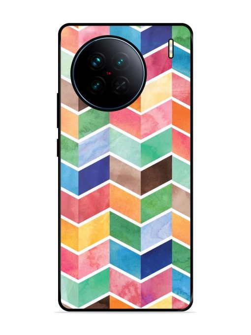 Watercolor Chevron Whimsy Glossy Soft Edge Case for Vivo X90