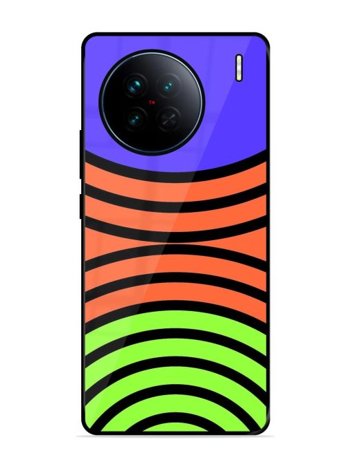 Psychedelic Stripe Symphony Glossy Soft Edge Case for Vivo X90 Chachhi