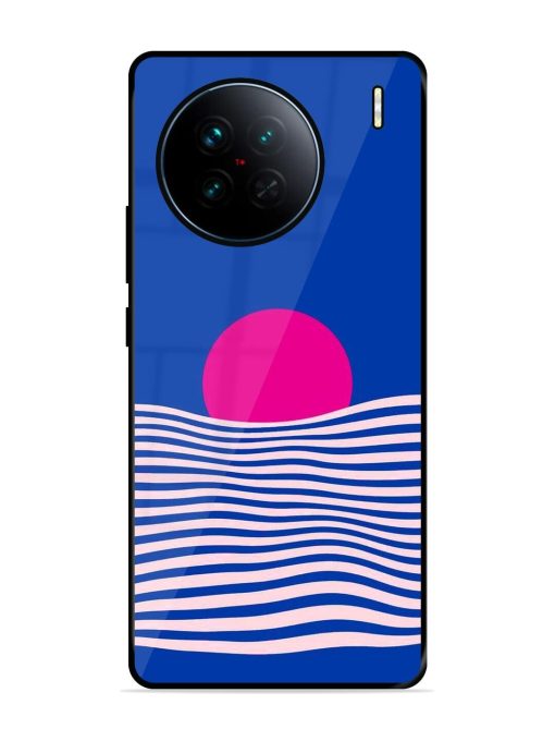 Pink Sunset Over Blue Waves Glossy Soft Edge Case for Vivo X90 Chachhi