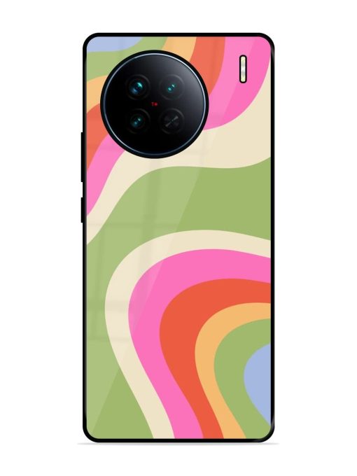 Wavy Rainbow Wonderland Glossy Soft Edge Case for Vivo X90 Chachhi