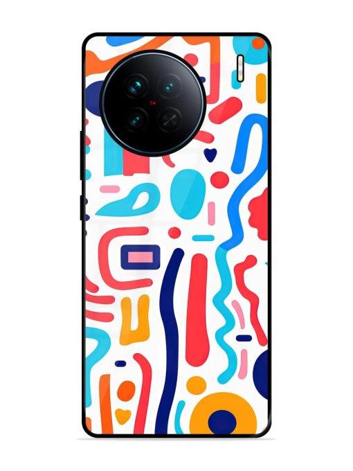 Whimsical Doodle Chaos Glossy Soft Edge Case for Vivo X90 Chachhi