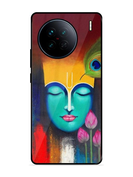 Divine Tranquility: The Face Of Krishna Glossy Soft Edge Case for Vivo X90 Chachhi