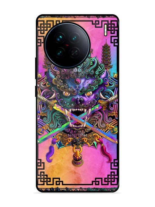 Psychedelic Fu Dog Tapestry Glossy Soft Edge Case for Vivo X90 Chachhi