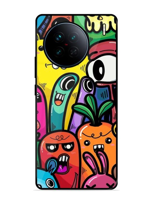 Whimsical Doodle Chaos Glossy Soft Edge Case for Vivo X90 Chachhi