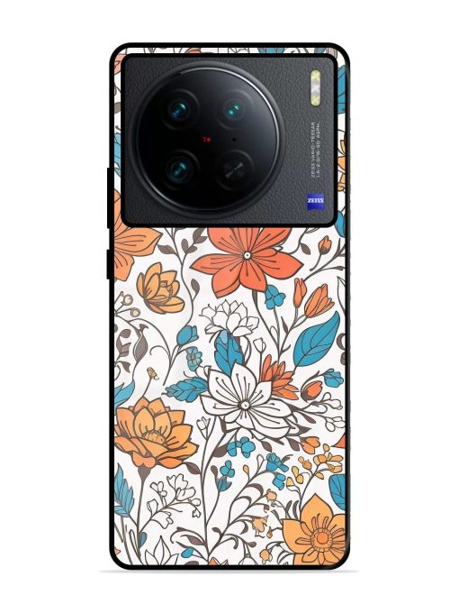 Floral Symphony Glossy Soft Edge Case for Vivo X90 Pro Chachhi