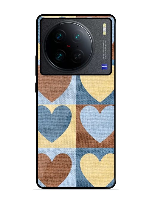 Hearts On Canvas Glossy Soft Edge Case for Vivo X90 Pro Chachhi