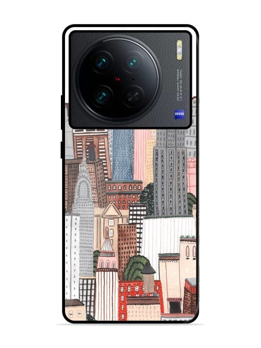 Cityscape Dreams Glossy Soft Edge Case for Vivo X90 Pro Chachhi