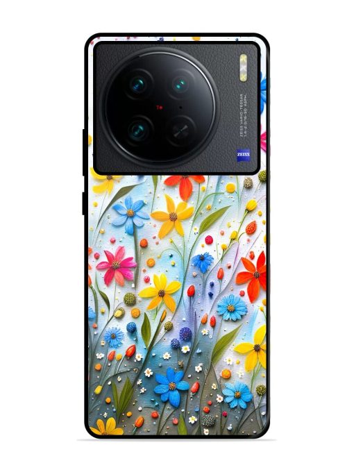 Vibrant Floral Glossy Soft Edge Case for Vivo X90 Pro Chachhi