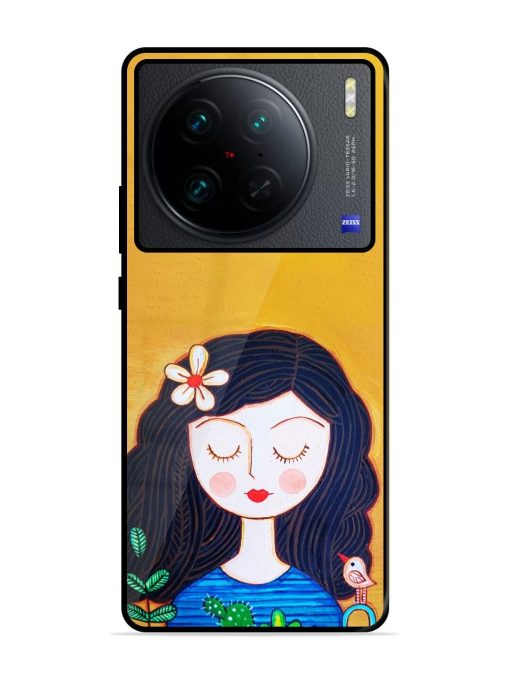 Girl Illustration Glossy Soft Edge Case for Vivo X90 Pro Chachhi