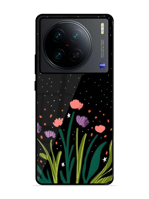 Midnight Bloom Glossy Soft Edge Case for Vivo X90 Pro Chachhi