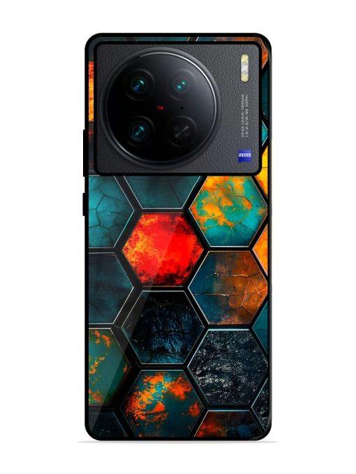 Hexagon Hive Glossy Soft Edge Case for Vivo X90 Pro Chachhi