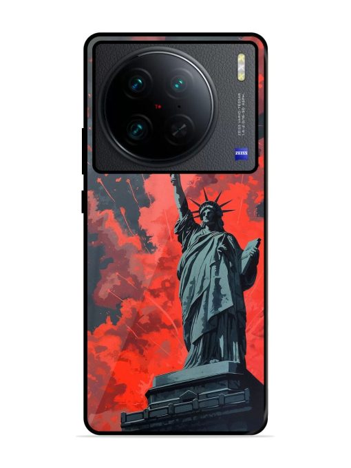 Lady Liberty'S Firework Finale Glossy Soft Edge Case for Vivo X90 Pro Chachhi