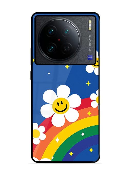 Happy Daisies And Rainbow Sky Glossy Soft Edge Case for Vivo X90 Pro Chachhi