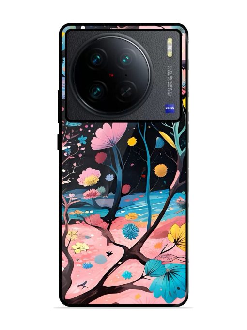 Cosmic Bloom Glossy Soft Edge Case for Vivo X90 Pro Chachhi