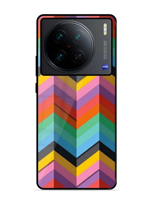 Colorful Zigzag Glossy Soft Edge Case for Vivo X90 Pro Chachhi