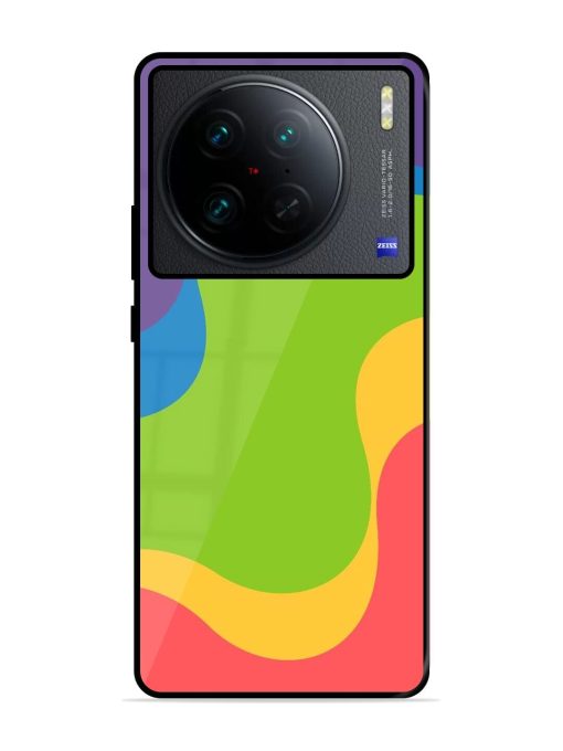 Wavy Rainbow Wonderland Glossy Soft Edge Case for Vivo X90 Pro Chachhi