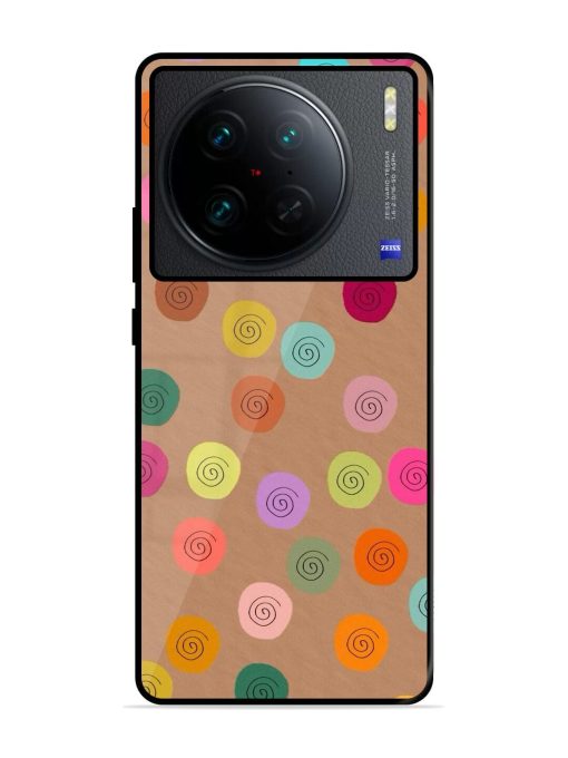 Swirly Dots On Kraft Glossy Soft Edge Case for Vivo X90 Pro Chachhi