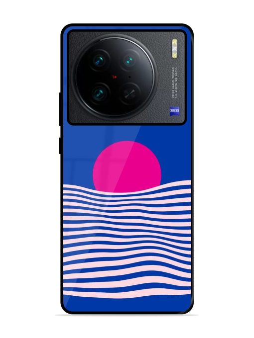 Pink Sunset Over Blue Waves Glossy Soft Edge Case for Vivo X90 Pro Chachhi