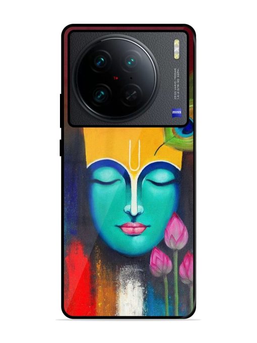 Divine Tranquility: The Face Of Krishna Glossy Soft Edge Case for Vivo X90 Pro Chachhi