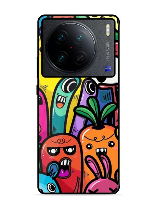 Whimsical Doodle Chaos Glossy Soft Edge Case for Vivo X90 Pro Chachhi