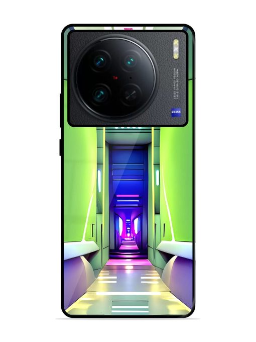 Neon Corridor Glossy Soft Edge Case for Vivo X90 Pro Chachhi