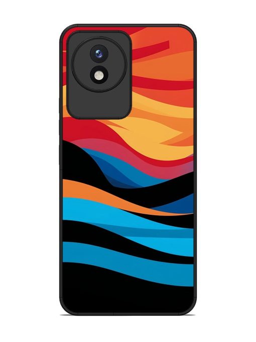 Blazing Currents Glossy Soft Edge Case for Vivo Y02 Chachhi