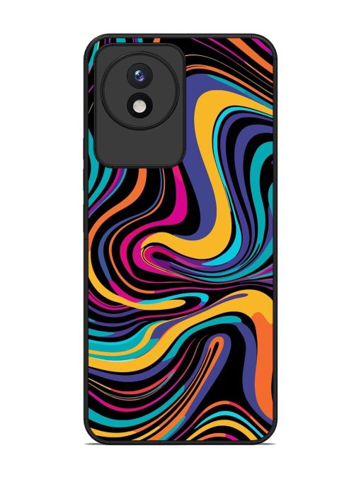 Psychedelic Swirl Glossy Soft Edge Case for Vivo Y02 Chachhi