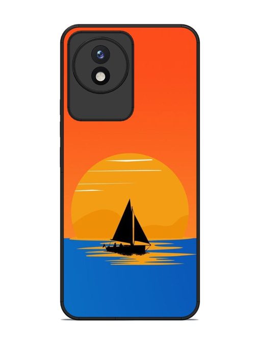 Sunset Sail Glossy Soft Edge Case for Vivo Y02 Chachhi