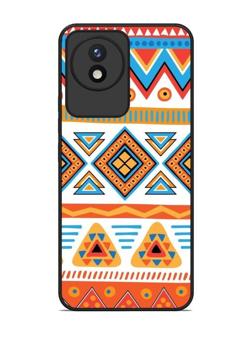 Vibrant Tribal Pattern Glossy Soft Edge Case for Vivo Y02 Chachhi