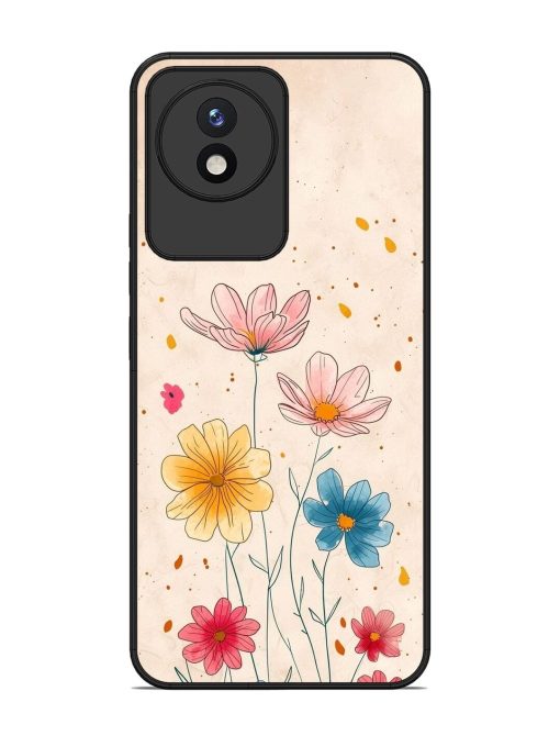 Delicate Bloom Glossy Soft Edge Case for Vivo Y02 Chachhi