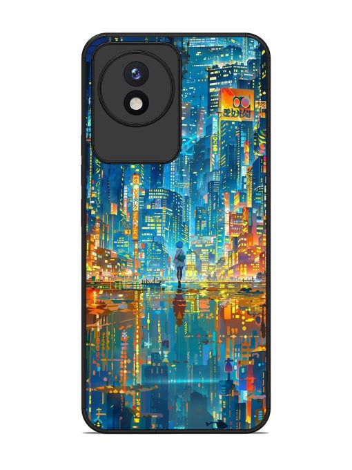 Neon Metropolis Glossy Soft Edge Case for Vivo Y02 Chachhi