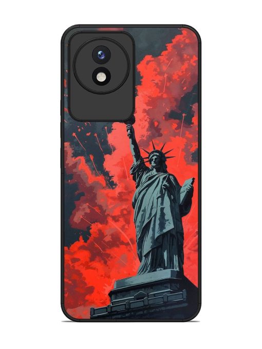 Lady Liberty'S Firework Finale Glossy Soft Edge Case for Vivo Y02 Chachhi