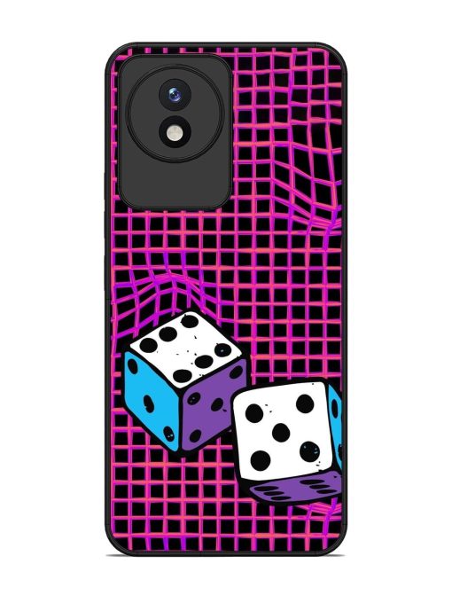 Glitched Dice Glossy Soft Edge Case for Vivo Y02 Chachhi