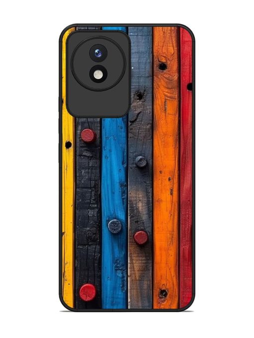 Rainbow Plank Glossy Soft Edge Case for Vivo Y02 Chachhi