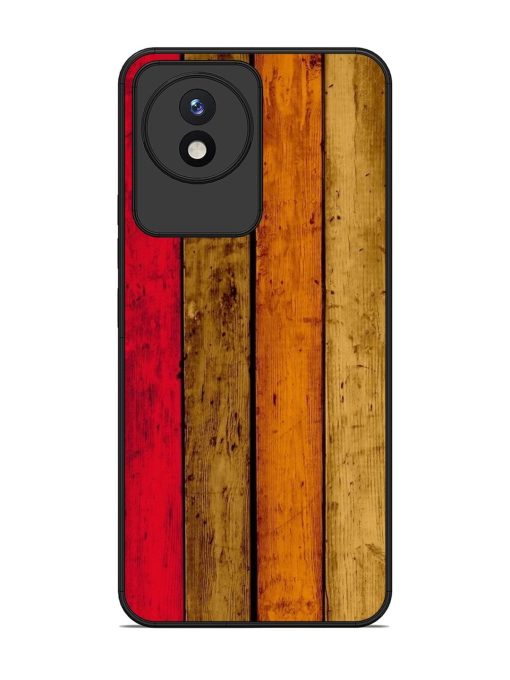 Colorful Woodgrain Glossy Soft Edge Case for Vivo Y02 Chachhi