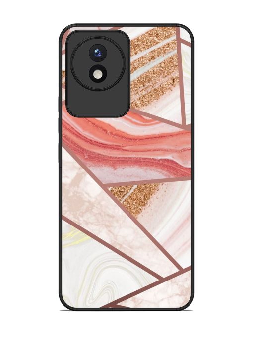 Rosy Mosaic Glossy Soft Edge Case for Vivo Y02 Chachhi