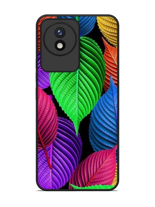 Rainbow Leaf Symphony Glossy Soft Edge Case for Vivo Y02 Chachhi