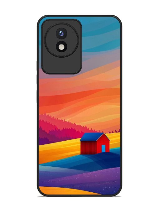 Sunset Solitude Glossy Soft Edge Case for Vivo Y02 Chachhi