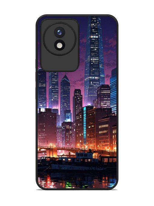 Neon Nightscape Glossy Soft Edge Case for Vivo Y02 Chachhi