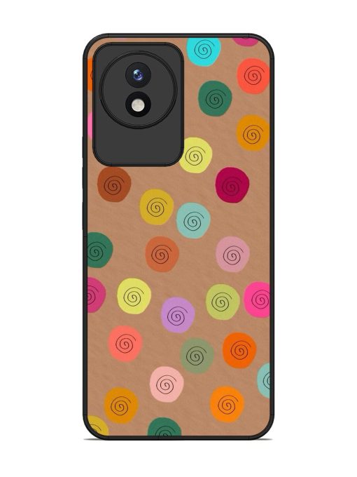 Swirly Dots On Kraft Glossy Soft Edge Case for Vivo Y02 Chachhi