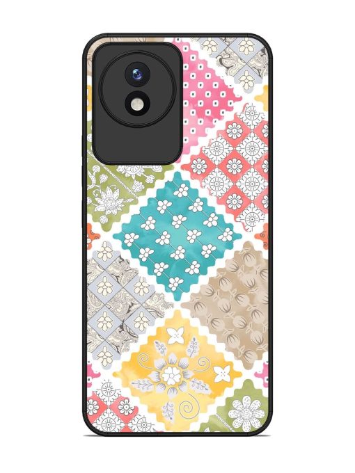 Patchwork Dreamscape Glossy Soft Edge Case for Vivo Y02 Chachhi