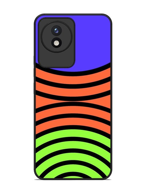 Psychedelic Stripe Symphony Glossy Soft Edge Case for Vivo Y02 Chachhi